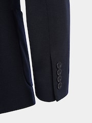 Peckham Rye Blue Waffle Knit Regular Fit Jacket - Image 12 of 12