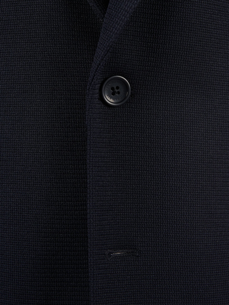 Peckham Rye Blue Waffle Knit Regular Fit Jacket - Image 9 of 12