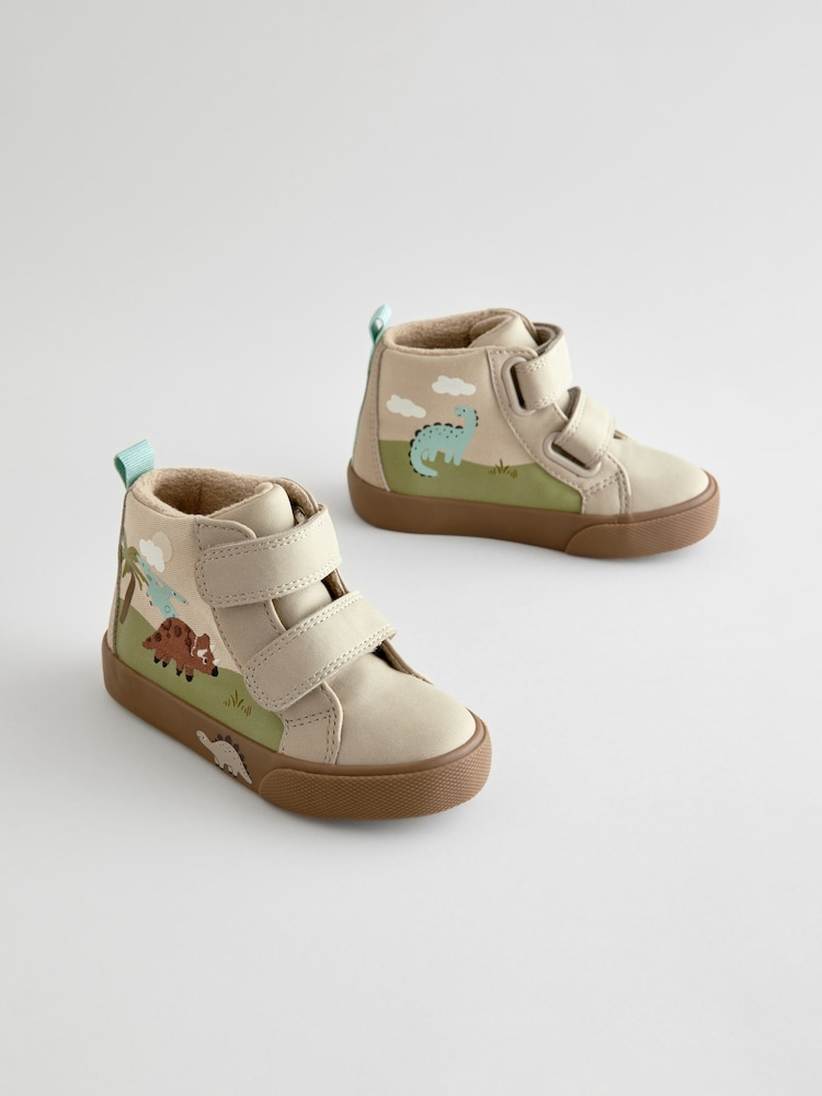 Neutral Dinosaur Wide Fit (G) Warm Lined Touch Fastening Boots - Image 1 of 6