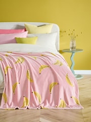 Pink Banana Fleece Throw - Image 1 of 5