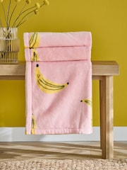 Pink Banana Fleece Throw - Image 2 of 5