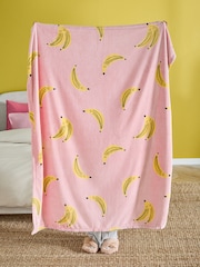 Pink Banana Fleece Throw - Image 3 of 5