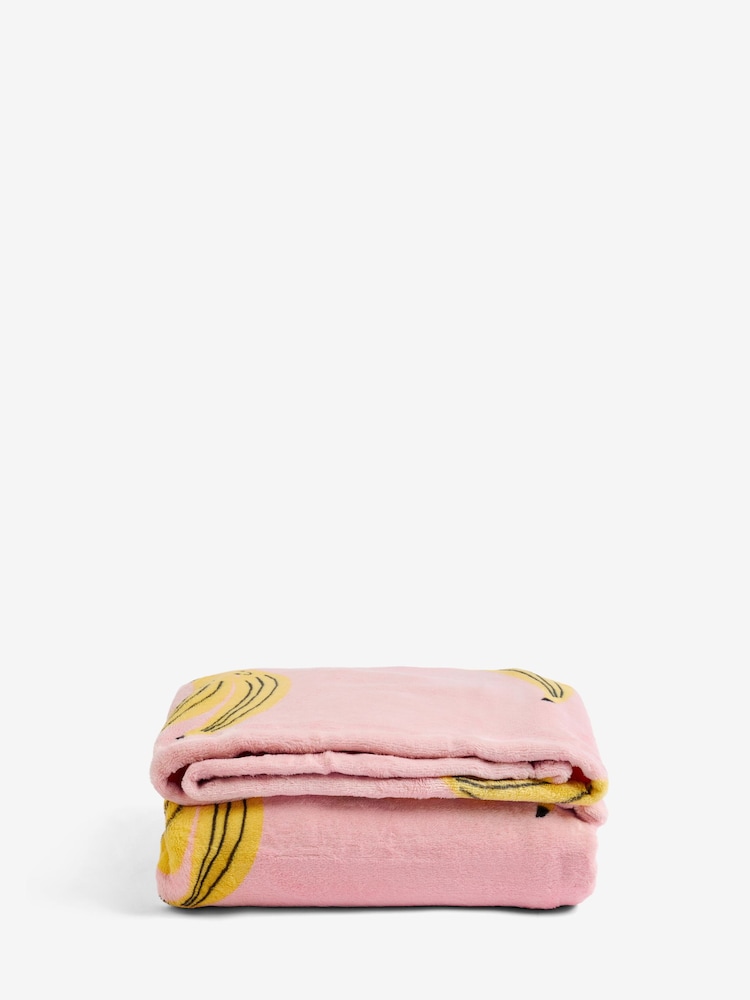 Pink Banana Fleece Throw - Image 5 of 5