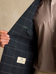 Joules Navy Slim Fit Check Blazer - Image 10 of 11