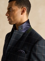 Joules Navy Slim Fit Check Blazer - Image 7 of 11