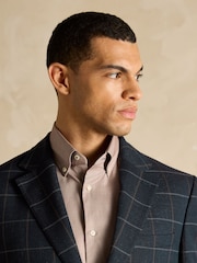 Joules Navy Slim Fit Check Blazer - Image 9 of 11