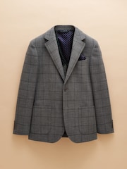Joules Grey Slim Fit Check Blazer - Image 11 of 11