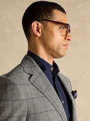 Joules Grey Slim Fit Check Blazer - Image 9 of 11