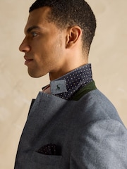 Joules Chambray Blue Slim Fit Suit Jacket - Image 6 of 9