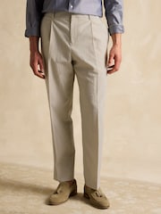 Joules Ecru White Slim Fit Stripe Suit Trousers - Image 3 of 9