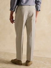 Joules Ecru White Slim Fit Stripe Suit Trousers - Image 4 of 9