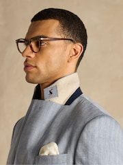 Joules Grey Linen Herringbone Slim Fit Suit Jacket - Image 13 of 17