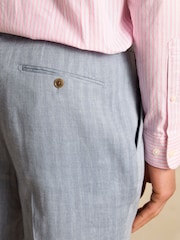 Joules Grey Linen Herringbone Slim Fit Suit Jacket - Image 17 of 17