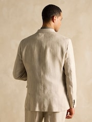 Joules Stone Slim Fit 100% Linen Safari Suit Jacket - Image 5 of 13