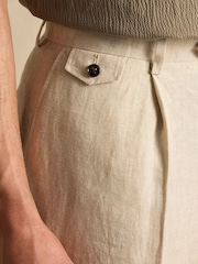 Joules Stone Slim Fit 100% Linen Safari Suit Trousers - Image 6 of 9
