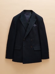 Joules Navy Double Breasted Suit Jacket - Image 13 of 13