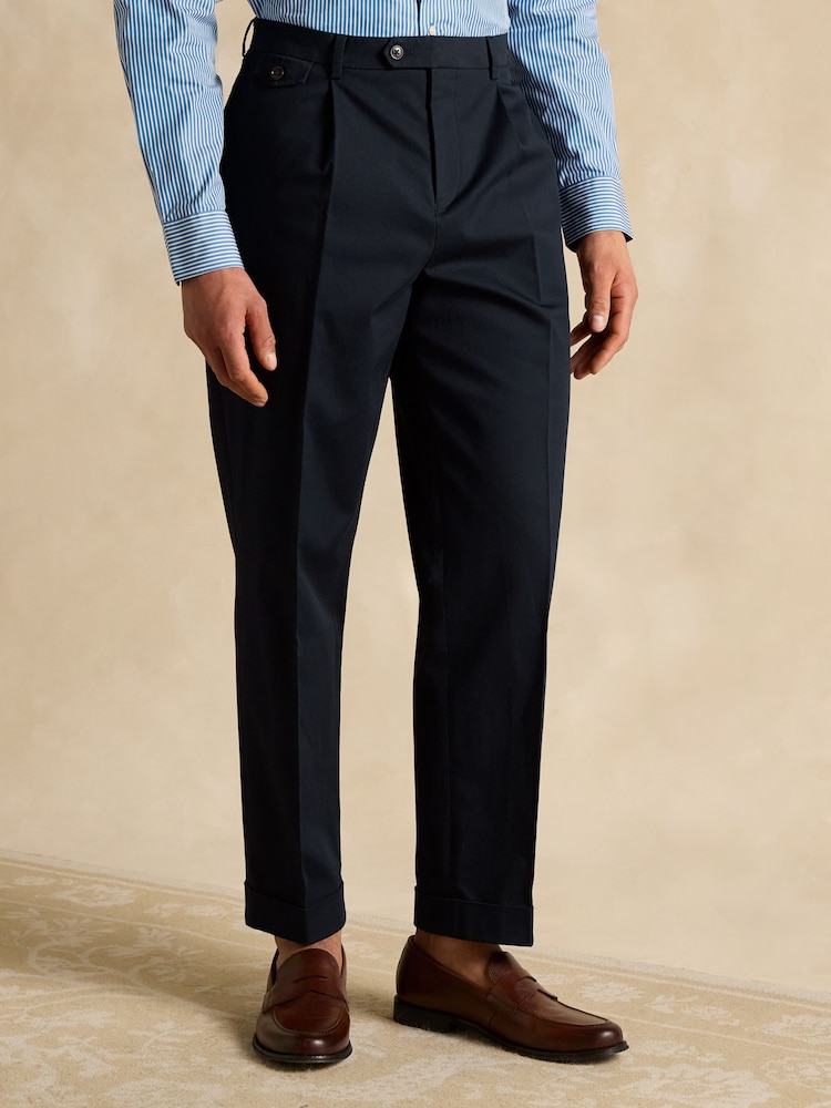 Joules Navy Slim Fit Suit Trousers - Image 1 of 7