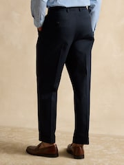 Joules Navy Slim Fit Suit Trousers - Image 2 of 7