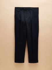 Joules Navy Slim Fit Suit Trousers - Image 7 of 7