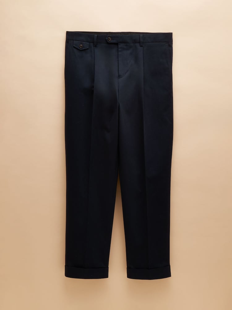 Joules Navy Slim Fit Suit Trousers - Image 7 of 7