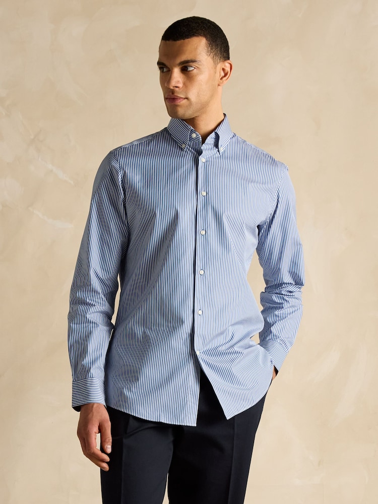 Joules Blue Bengal Long Sleeve 100% Cotton Shirt - Image 2 of 10