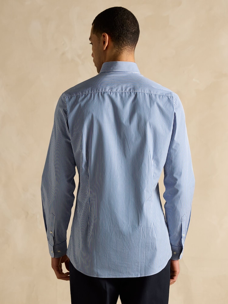 Joules Blue Bengal Long Sleeve 100% Cotton Shirt - Image 3 of 10