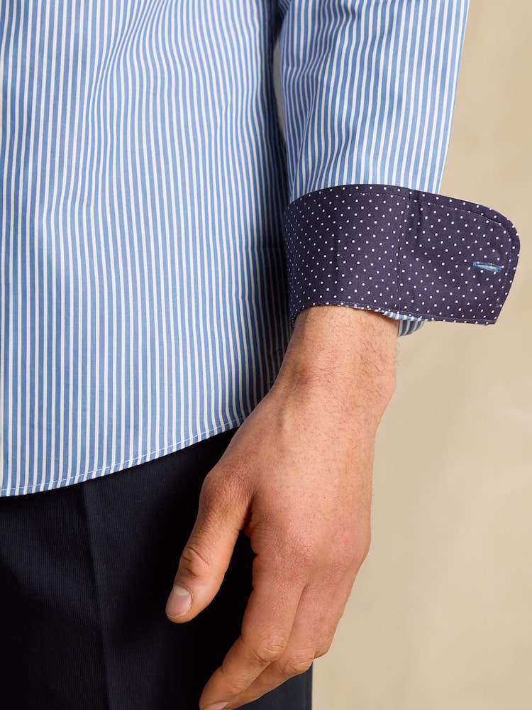 Joules Blue Bengal Long Sleeve 100% Cotton Shirt - Image 5 of 10