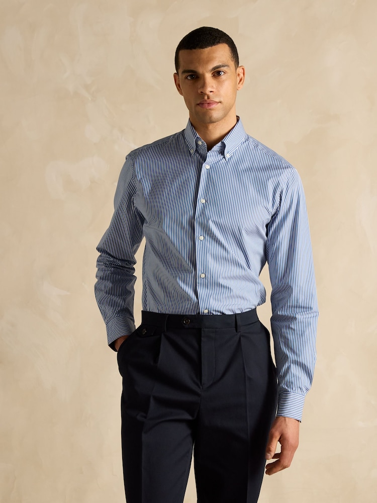 Joules Blue Bengal Long Sleeve 100% Cotton Shirt - Image 6 of 10