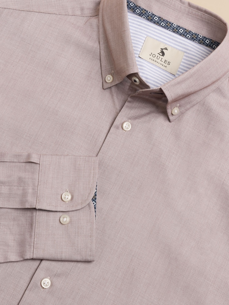Joules Neutral Textured 100% Cotton Long Sleeve Shirt - Image 10 of 11