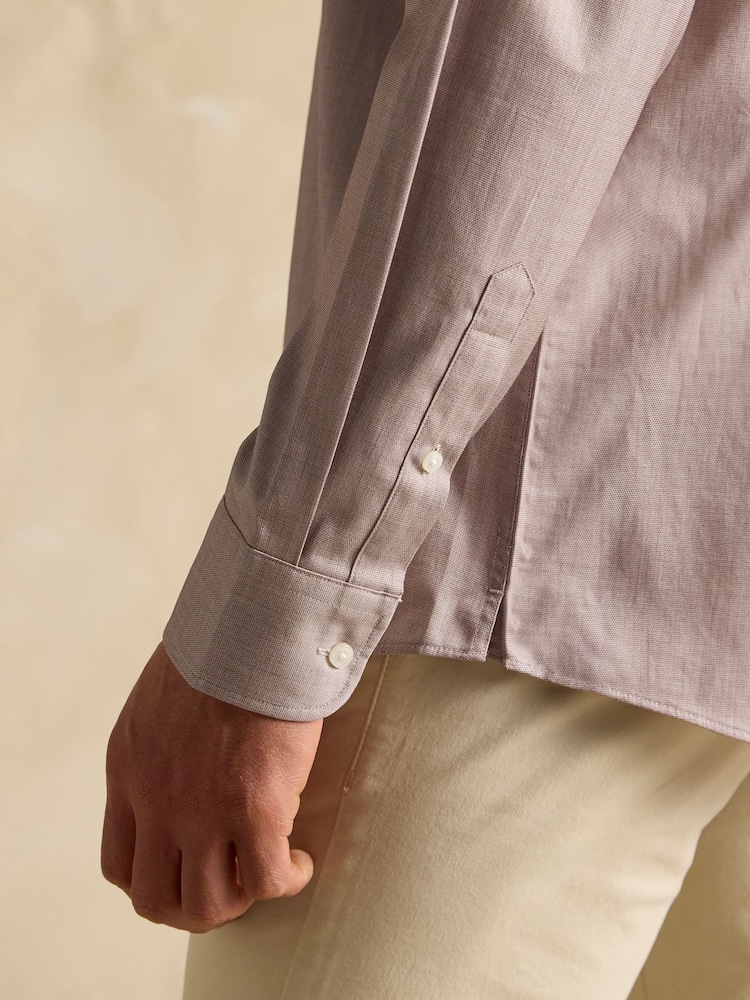 Joules Neutral Textured 100% Cotton Long Sleeve Shirt - Image 7 of 11