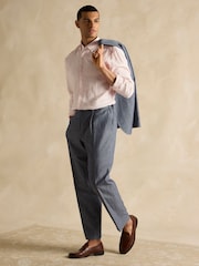 Joules Pink Stripe Long Sleeve 100% Linen Shirt - Image 4 of 10