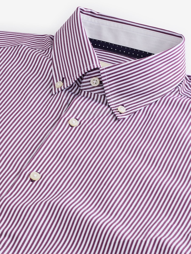 Joules Burgundy Red Bengal Long Sleeve 100% Cotton Shirt - Image 1 of 10