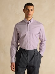 Joules Burgundy Red Bengal Long Sleeve 100% Cotton Shirt - Image 6 of 10