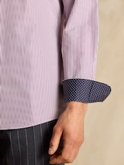Joules Burgundy Red Bengal Long Sleeve 100% Cotton Shirt - Image 8 of 10