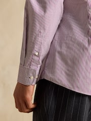Joules Burgundy Red Bengal Long Sleeve 100% Cotton Shirt - Image 9 of 10