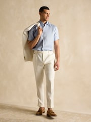 Joules Blue Short Sleeve 100% Linen Shirt - Image 3 of 6