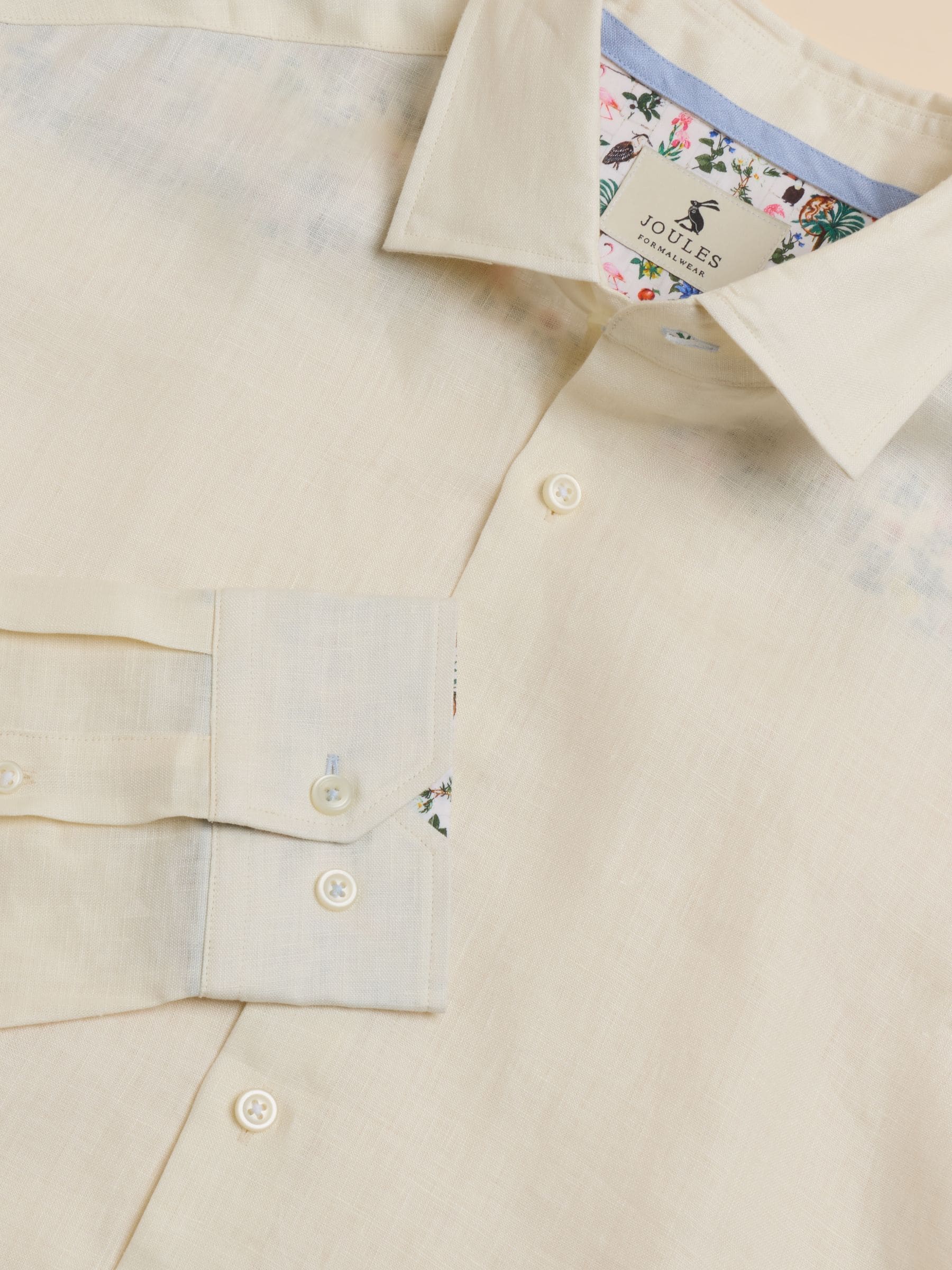 【H】neau linen tops cream Cream Linen-Blend Short-Sleeve Top