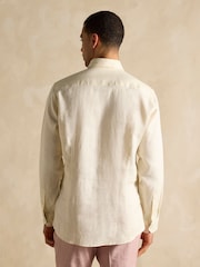 Joules Cream Long Sleeve 100% Linen Shirt - Image 3 of 9