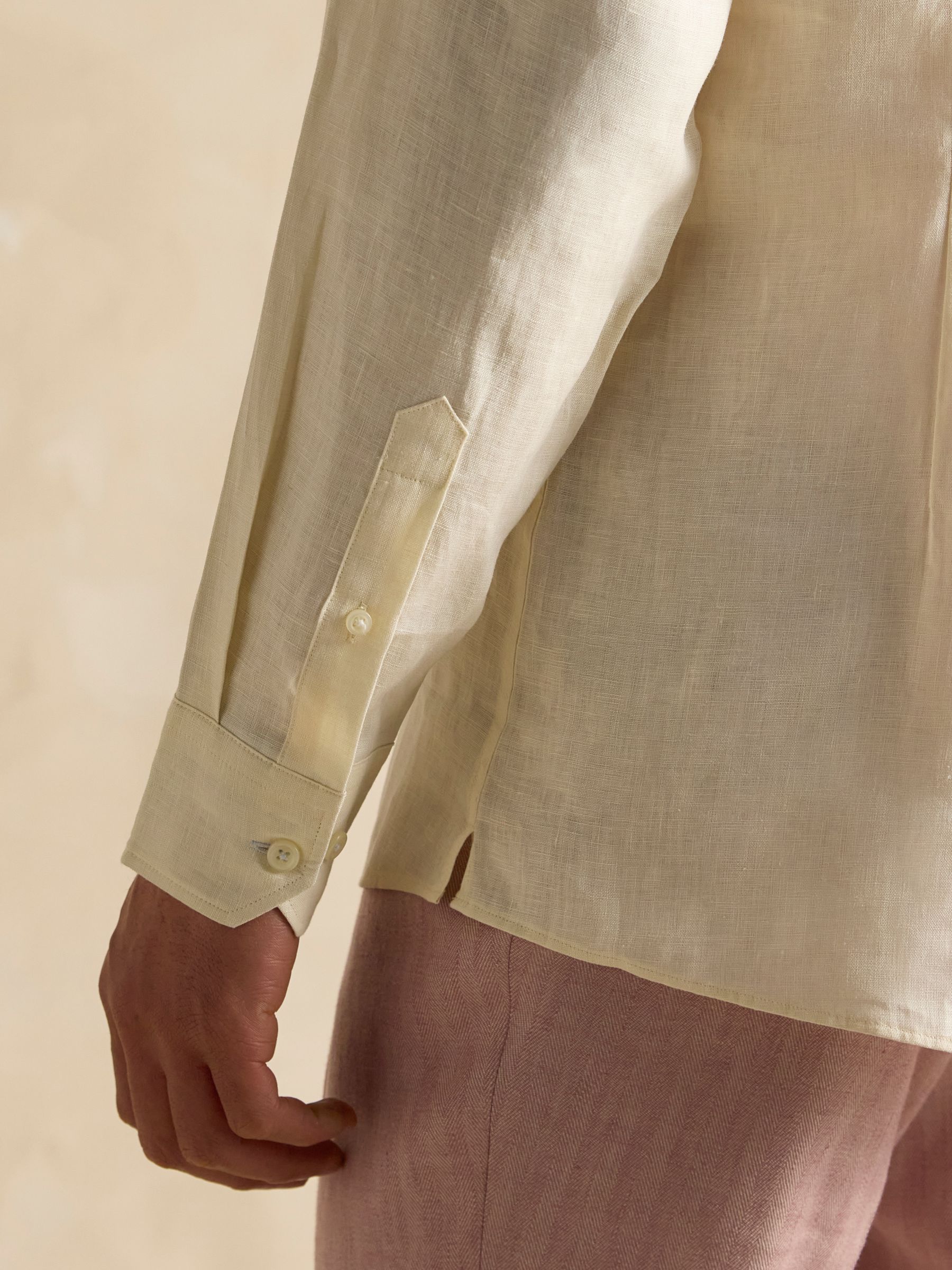 Buy Joules Cream Long Sleeve 100% Linen Shirt from the Next UK