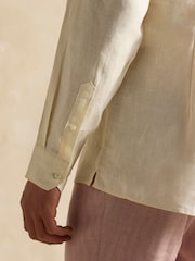 Joules Cream Long Sleeve 100% Linen Shirt - Image 8 of 9