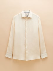 Joules Cream Long Sleeve 100% Linen Shirt - Image 9 of 9