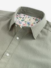 Joules Olive Green Short Sleeve Seersucker Shirt - Image 1 of 8