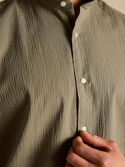 Joules Olive Green Short Sleeve Seersucker Shirt - Image 6 of 8