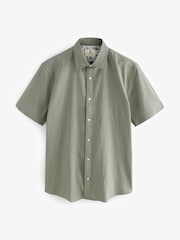Joules Olive Green Short Sleeve Seersucker Shirt - Image 8 of 8