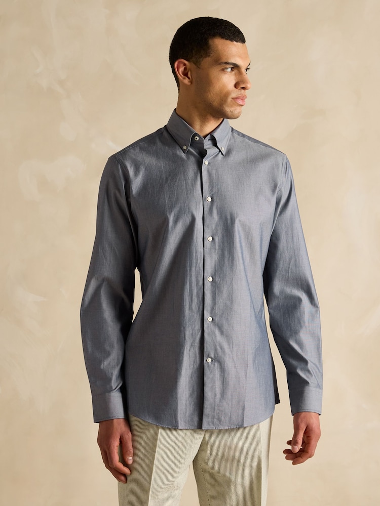 Joules Blue 100% Cotton Oxford Shirt - Image 2 of 10