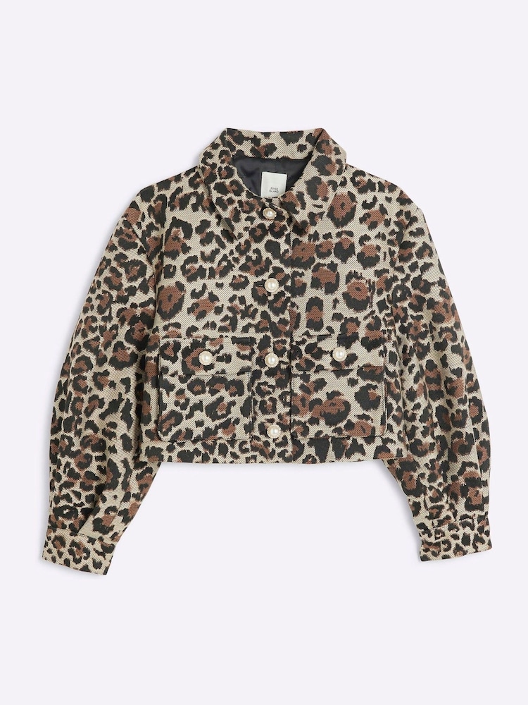 سترة بطبعة جلد فهد للبنات من River Island - صورة 1 من 3