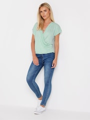 M&Co Petite Ditsy Wrap Top - Image 4 of 5