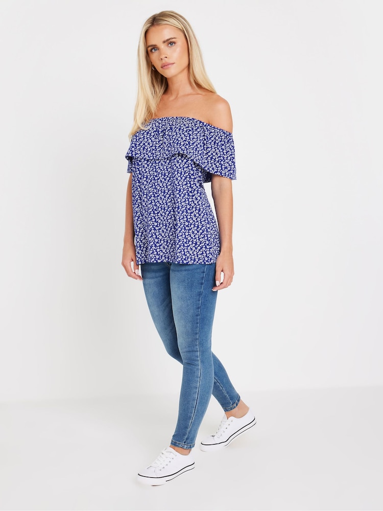 Blusa con escote bardot y estampado de florecitas Petite de M&Co - Imagen 1 de 5 Blusa con escote bardot y estampado de florecitas Petite de M&Co - Imagen 1 de 5
