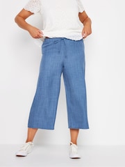 M&Co Blue Petite Linen Look Culottes - Image 1 of 5
