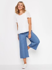 M&Co Blue Petite Linen Look Culottes - Image 3 of 5